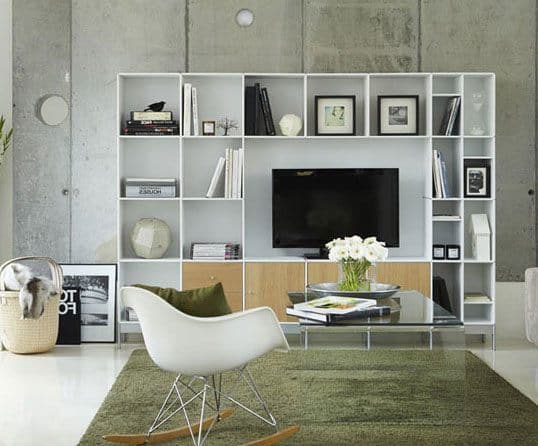 ABC reolsystem hvid TV system