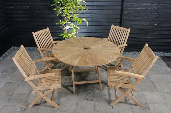 Rundt bord i Teak træ Rundt bord i Teak træ