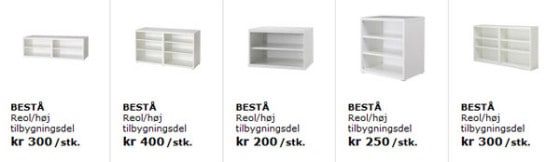 Moduler indbyggede reoler Moduler indbyggede reoler