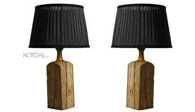 Unik træ bordlampe - Nordal fra Pindhus.dk